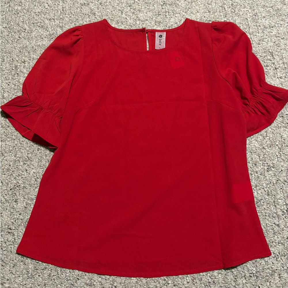 Elegant Red Women's Blouse